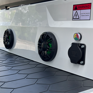 รถกอล์ฟไฟฟ้าพรีเมียม 8 ที่นั่ง โครงสร้างเหล็กกล้าไร้สนิมเสริมความแข็งแรง แบตเตอรี่ลิเธียม ระยะการใช้งาน 36 หลุม ตกแต่งอย่างหรูหราสำหรับโรงแรม - Product Image 6