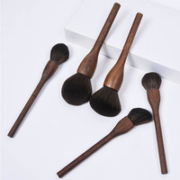 Ensemble de pinceaux de maquillage Dongshen de haute qualité, 5 pièces, poils synthétiques, manche en bois, pour un usage quotidien