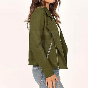 Chaqueta Clásica de Gamuza para Mujer, Nuevo Diseño, Alta Calidad, Transpirable, Hecha a Medida, Cuello Alto, Invierno, OEM - Product Image 5