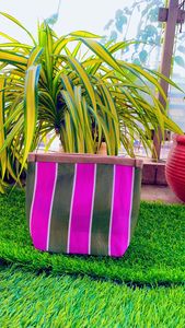Bolsa de viaje para playa a rayas personalizada ecológica, bolsas de aseo cosméticas recicladas de nailon, etiqueta con logotipo de cremallera reutilizable de plástico - Product Image 2