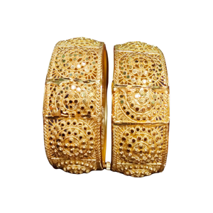 Juego de brazaletes a precios directos de fábrica con brazaletes de estilo moderno chapados en oro de 22 quilates para mujer, joyería de exportadores - Product Image 2