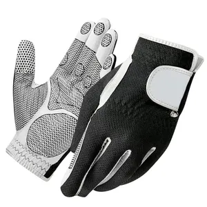 白色皮革高尔夫手套可持续定制设计原装防滑高尔夫手套，带定制尺寸和设计高尔夫手套