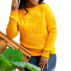 Sudadera de chenilla de caniche bonita de oro sólido suave de algodón Premium cuello redondo bordado Sigma Gamma Rho Sorority estilo de mujer - Product Image 2