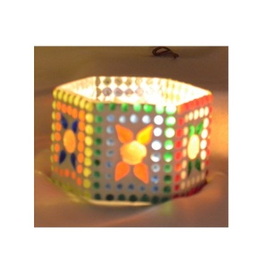 Porte-bougie en T en verre mosaïque multi-usages, Design de luxe, bon marché, échantillon votif disponible - Product Image 1