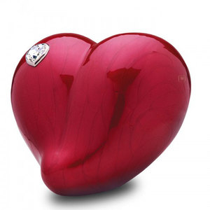 Urnes de crémation en métal en forme de coeur rouge moderne de haute qualité en étain - Product Image 5