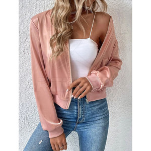 Chaqueta Bomber de satén con diseño personalizado de calidad superior para hombres y mujeres Chaqueta de invierno unisex con forro de lana Tela OEM - Product Image 4