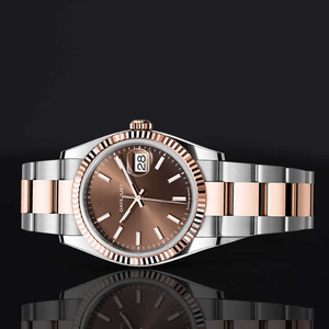 Reloj Automático Miyota Clásico Unisex de Acero Inoxidable, Esfera de Cristal de Zafiro, Resistente al Agua 3BAR, Aspecto Elegante en Dos Tonos, Venta al Por Mayor - Product Image 2