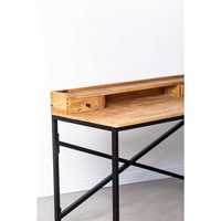 Itzel Houten Bureau Met Zwarte Poten