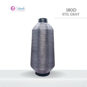 High Tenacity <b>Metallic</b> Steel Gray <b>Yarn</b> Embroidery Jari Lurex Polyester <b>Yarn</b> for Hand Knitting - Product Image 1