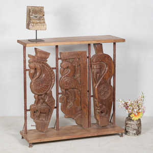 Handmade Solid Wood Side <b>Table</b> with Luxury and <b>Rustic</b> Design for Living Room Bedroom Entry Hotel Farmhouse Use - Product Image 2