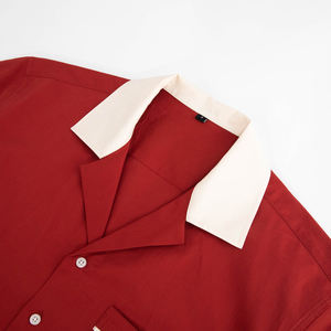 Chemise d'Été Respirante en Coton à Manches Courtes pour Homme, Col Rabattu, Boutons Recouverts, Broderie Chaînette, Coupe Carrée et Courte de Créateur Personnalisée - Product Image 3