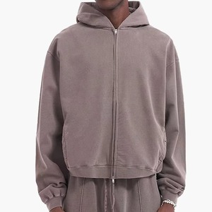 <b>Vintage</b> Zipup Hoodies Manufacturers Unisex <b>Hoodie</b> Puff Print French Terry Cotton Heavyweight Cropped <b>Zip</b> <b>up</b> <b>Hoodie</b> - Product Image 4