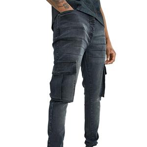 Jean pour homme multi-poches, coupe slim, taille mi-haute, décontracté, en denim, personnalisable OEM, nouvelle mode streetwear, vente en gros, très demandé - Product Image 2