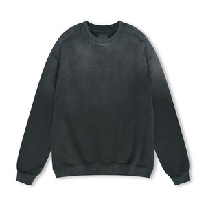 Sweat-shirts d'automne 2026 en gros, grande quantité, coupe oversize, col rond, 100% coton, poids lourd, basiques, délavés à l'acide - Product Image 2