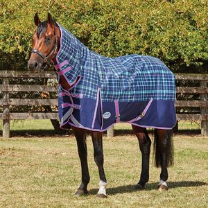 Стандартный комбинированный ковер с полной шеей, водонепроницаемый тканевый хлопковый коврик с нейлоновой подкладкой, удобный прочный коврик для лошади - Product Image 6