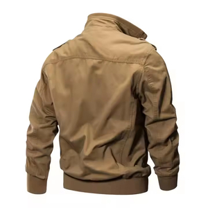 Latest Design Custom Logo Bomber <b>Jacket</b> <b>Men</b> Button Up Bomber <b>Jackets</b> 100% Polyester <b>Long</b> Sleeve Casual Bomber <b>Jacket</b> - Product Image 4