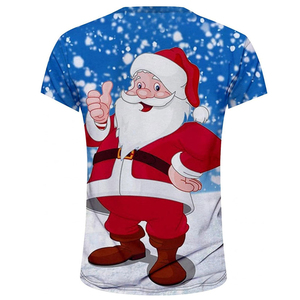 OEM ODM Street Style <b>Christmas</b> T-<b>shirt</b> Men Short Sleeve V Neck Regular Fit Breathable 220g Printed Pattern 100% Cotton Knitted - Product Image 6