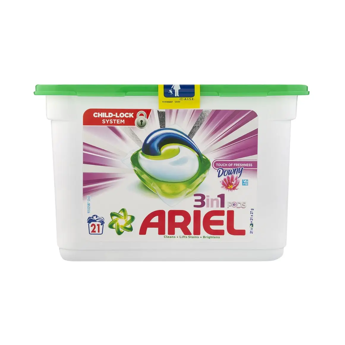 Ariel tutto in uno baccelli, lavaggi 120 facili da usare macchie di sollevamento pulito bucato fresco per la vendita