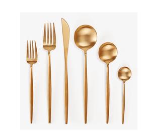 Cuivre placage finition couverts couteau cuillère fourchette et épandeur ensemble cuisine restauration utilisé ensemble de couverts en métal - Product Image 1