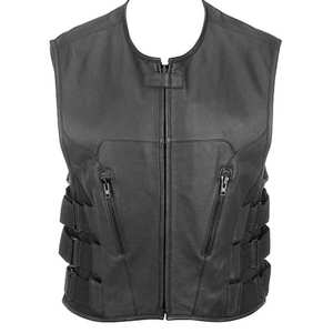 Chalecos de cuero de estilo americano para hombre, lisos, suaves y cómodos, transpirables e informales - Product Image 1