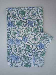 Beau bleu imprimé fleuri 5 Yards imprimé coton tissu garçon sweat rideaux cire naturelle imprimé robe faisant du matériel - Product Image 4