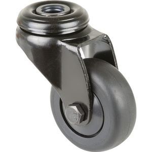 Caster Wheels 50mm Swivel Caster 50kg Load Capacity Black Rubber with Plastic Ball Bearing Mounting Hole - Product Image 1