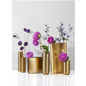 Juego de 4 floreros costeros, Decoración de mesa para sala de estar, jarrón de Metal, florero de Metal para sala de estar - Product Image 5