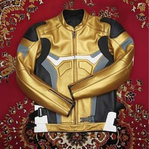 Chaqueta de Motociclista Personalizada de Cuero Genuino con Protección para Motociclistas, Chaqueta de Motocicleta de Poliéster de Alta Calidad para Hombre - Product Image 4