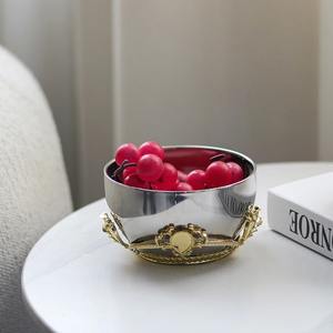 Cuenco de fruta de acero inoxidable de calidad de lujo, accesorios de latón de diseñador, vajilla más vendida, cuenco para servir para eventos - Product Image 2
