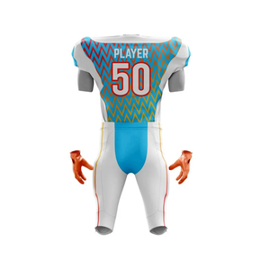 Uniforme de football américain de haute qualité à bas prix, évacuation de l'humidité, nom d'équipe personnalisé, ensembles de pantalons et maillots de sport sublimés - Product Image 2