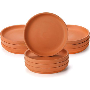 Macetas y platillos modernos de terracota-Bandejas de drenaje portátiles para jardín doméstico en tamaños de 5 "5,5" 6" - Product Image 1