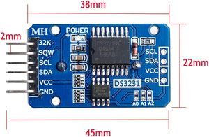Modulo orologio Soic-8 DS3231 ad alta precisione AT24C32 L'horloge per sensori di movimento e posizione batteria Pi 3.3V-5.5V - Product Image 4