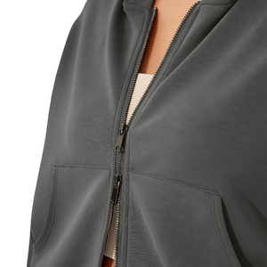 Nouveau sweat-shirt décontracté tendance streetwear à épaules tombantes, respirant, écologique, en tricot, sweat-shirt court pour femmes - Product Image 5