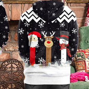 Sudadera con Capucha Navideña para Hombre, Estilo Urbano, Algodón/Poliéster, Color Sólido, Diseño con Cremallera, Transpirable, Secado Rápido, Mejor Precio al por Mayor - Product Image 5