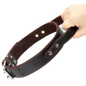 Collar de perro de cuero genuino con correa de cuerda redonda elegante Accesorios de caza Premium - Product Image 4