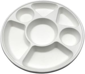 Nouvelles assiettes en canne à sucre à 7 compartiments, écologiques, jetables, biodégradables, de qualité alimentaire, compatibles micro-ondes, sans BPA, pour la rentrée scolaire - Product Image 5