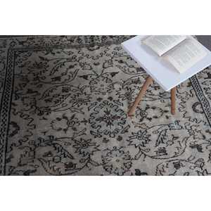 พรมวินเทจสไตล์ตุรกี ขนาด 5.2x7.9 ฟุต พรมสีเทาขนาดใหญ่ขอบสีเข้ม - Product Image 5