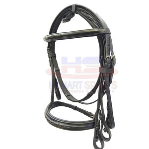 Bride de cheval en cuir véritable, confort anatomique, bride de cheval anglaise - Product Image 1