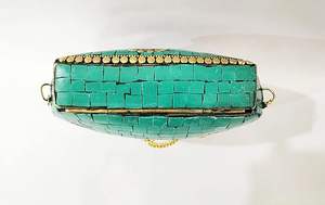 กระเป๋าผ้าคลัทช์สำหรับผู้หญิงทำงานโมเสกสวยกระเป๋าคลัทช์ออกแบบโลหะตอนเย็นกระเป๋าทรงซองจดหมายสำหรับใส่ไปงานบ้านแบบวินเทจแฟชั่นอินเดีย - Product Image 4