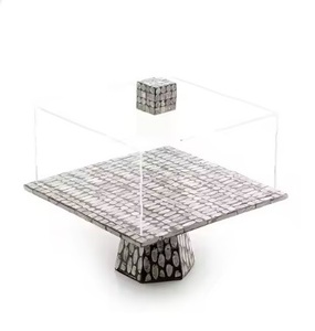 Maravilloso diseño madre de perla trabajo pastel Chocolates soporte tapa acrílica forma cuadrada personalizable soporte para exhibir Decoración - Product Image 3