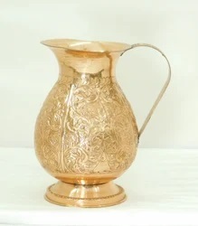 Carafe à eau en cuivre au design gaufré finition antique, décoration de cuisine et de table, compatible lave-vaisselle et micro-ondes, pour la maison, les hôtels et les restaurants - Product Image 4