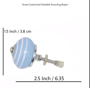 Bande blanche industrielle Turquoise boutons en céramique gros tiroir armoire poignée tire cuisine chambre armoire appartement commode - Product Image 3