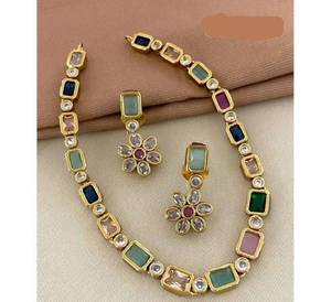 Hermoso collar de diseñador de cristal multicolor, collar de piedra Natural de siete colores, collares de mujer, joyería de boda - Product Image 1