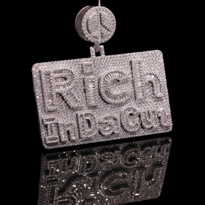 Collier pendentif personnalisé en acier inoxydable Hip Hop avec perles et diamants glacés - Product Image 1
