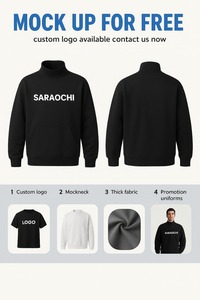 Sweat-shirt à col montant en coton doux et long, personnalisé, brodé, pull en molleton, surdimensionné, décontracté, pour femmes, hiver, automne - Product Image 3