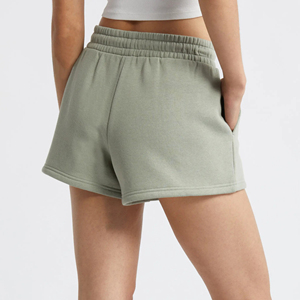 Pantalones cortos transpirables personalizados con logotipo bordado para mujer, pantalones cortos de longitud con bolsillos laterales, ropa de calle para mujer - Product Image 5