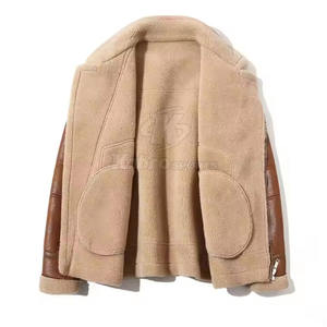 Veste en cuir de mouton design personnalisé Veste en cuir de mouton d'hiver pour hommes Fabricant fournisseur - Product Image 4