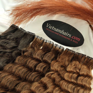 Top vente 100% vietnamien véritable kératine vierge Extensions de cheveux meilleure qualité pleine cuticule bande vague Style au prix de gros - Product Image 1