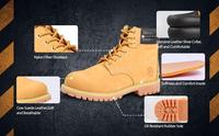 Bottes de Travail Personnalisées pour Hommes en Cuir Véritable, Imperméables, à Embout d'Acier, Avec Semelle Intérieure en Tissu Durable, Utilitaire et de Construction