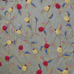 High Quality Women's Wedding Gown Breathable Beaded Embroidery <b>Net</b> <b>Fabric</b> Eco-Friendly Tricot Nonwoven Embroidered Party Girls - Product Image 5